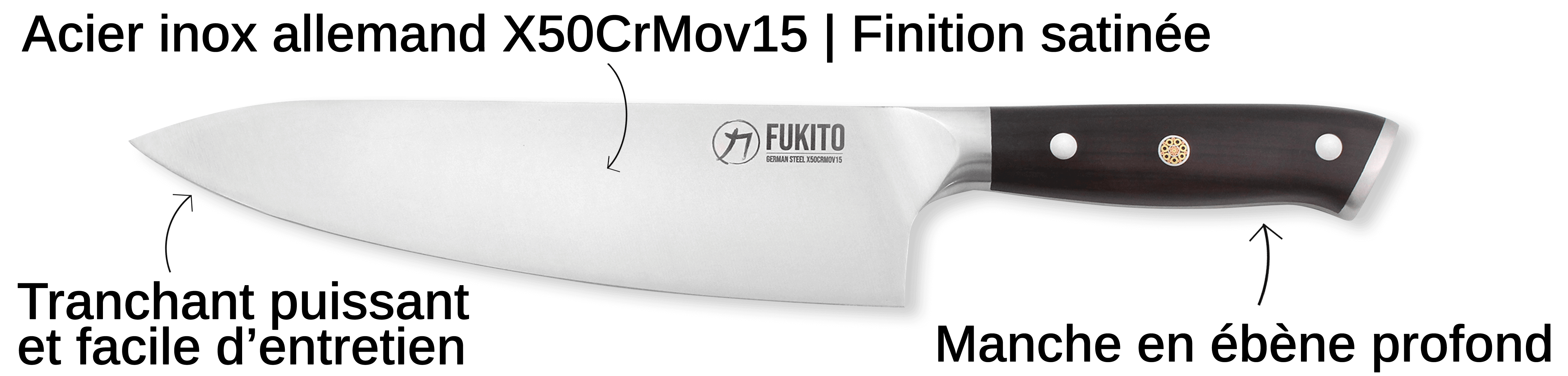 Découvrez le couteau Fukito Ebène X50 ici